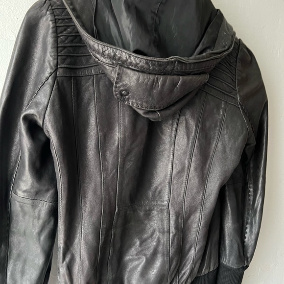 Vintage Mackage hooded leather jacket women’s small - Picture 4 of 8